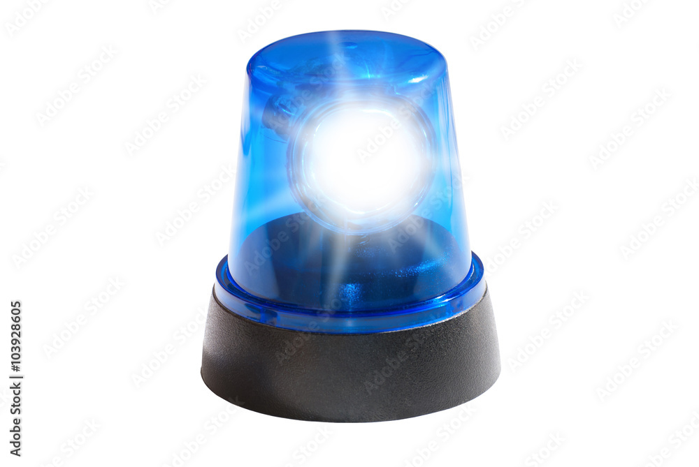 Blaulicht Polizei Notfall Alarm Licht, Sirene freigestellt auf