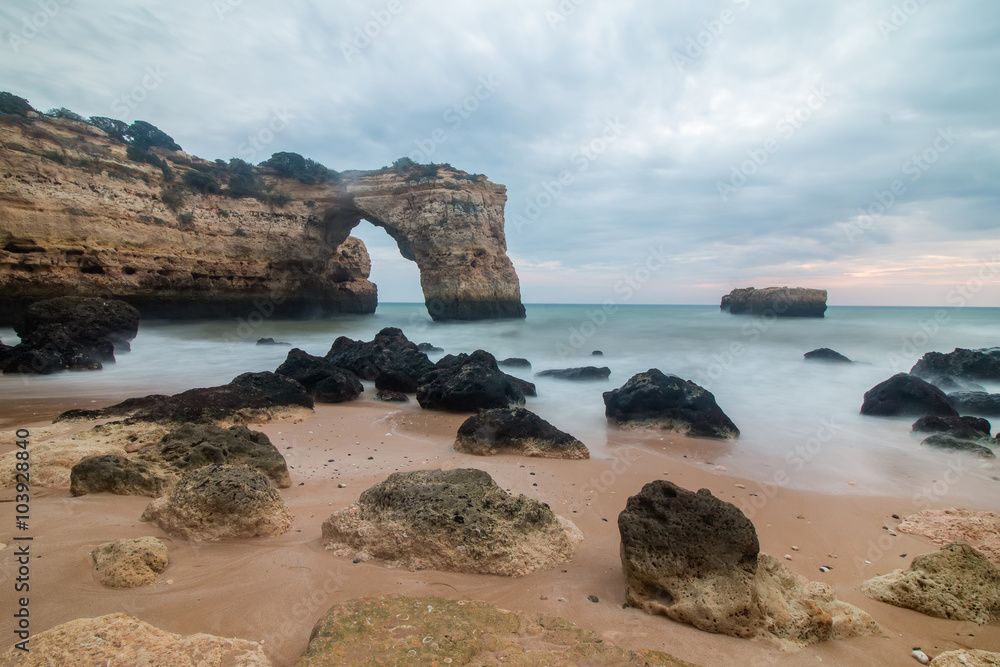 Beautiful Albandeira beach, Algarve, Portugal