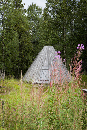 Sami house, kata, in Swedish Lapland