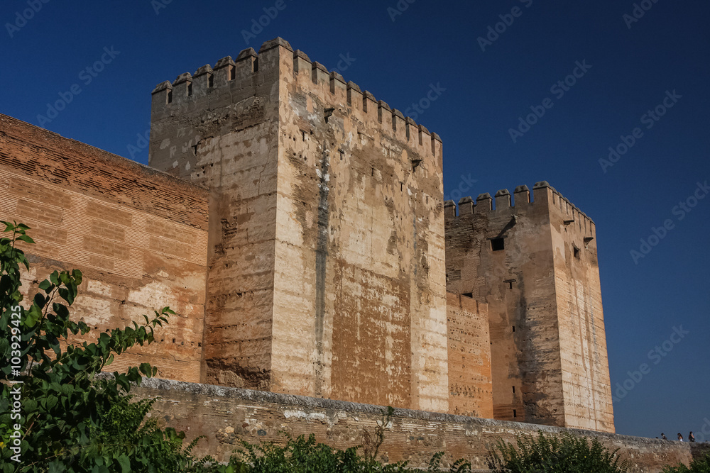 Alhambra defensive walls, Granada, Spain