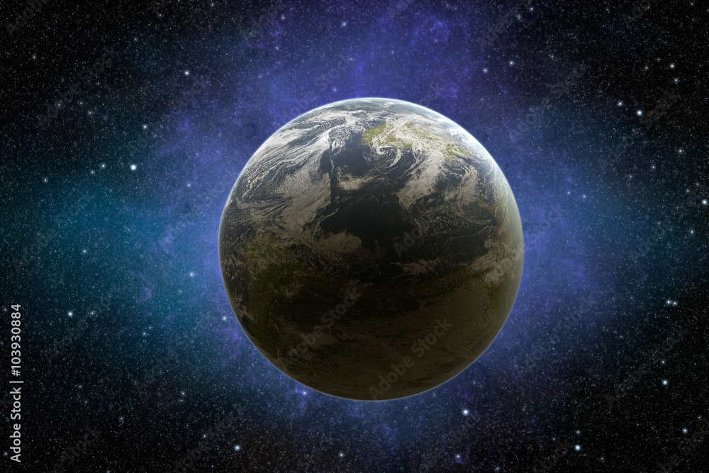 Obraz premium Planet Earth from space with glowing dust