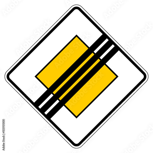 Ende der Vorfahrtstraße - Richtzeichen