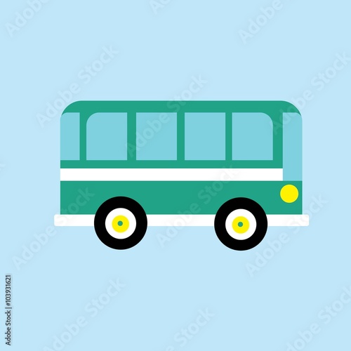 Bus flat icon, vector illustration