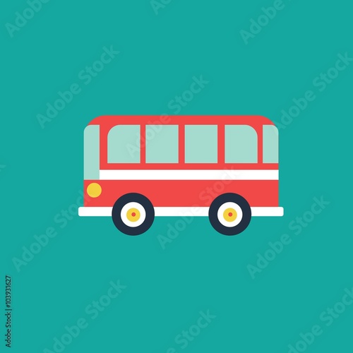 Bus flat icon, vector illustration