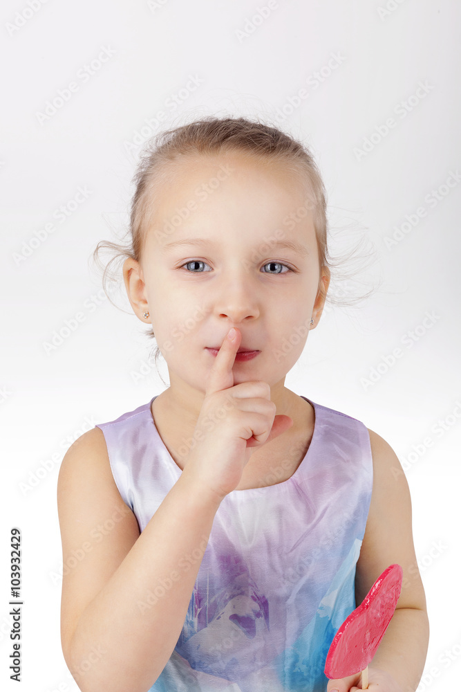 Toothache. Little girl with lollypop. Toothache. Little girl with lollypop.