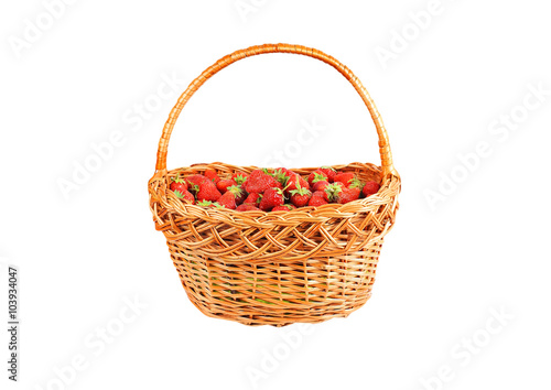 Strawberry in a wattled basket