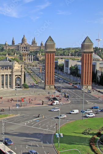 Photography BARCELONA, CATALONIA, SPAIN - AUGUST 28, 2012: Square of Spain with Venetian tow