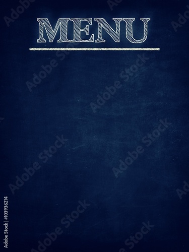Blank menu blackboard