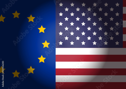 Флаги ЕС и США