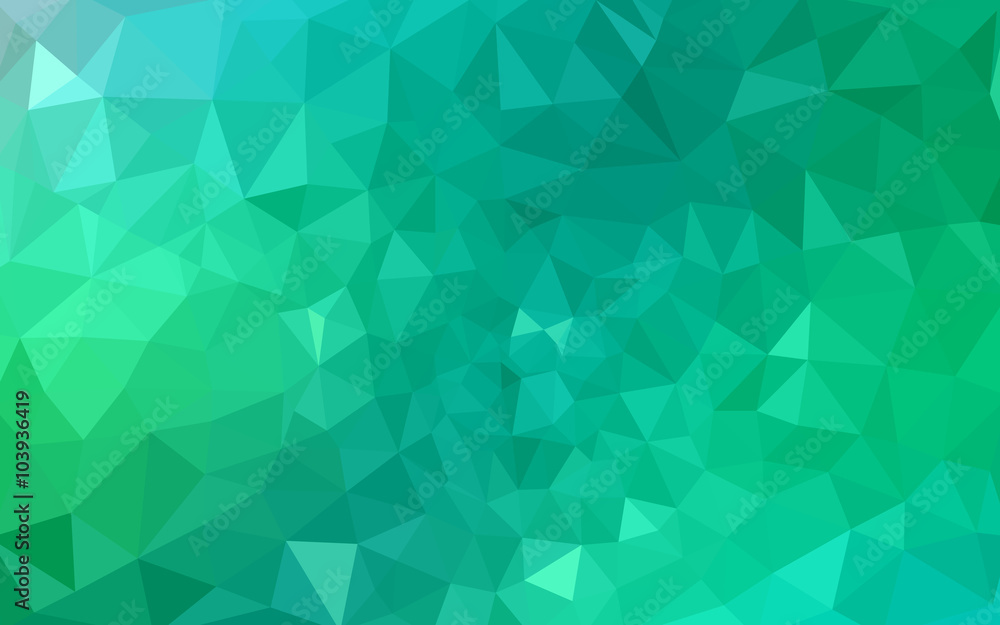 Green polygonal design pattern, which consist of triangles and gradient in origami style.