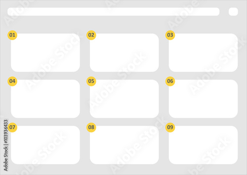HDTV classical style 9 frame storyboard template grey