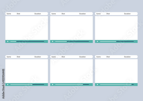 video player simple 6 frame storyboard template