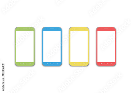 phone 4 colors layout template