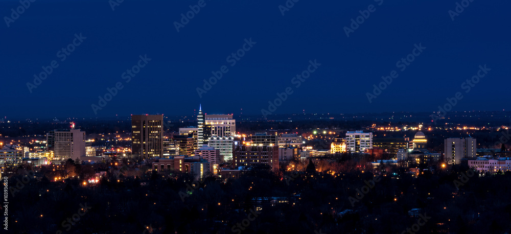 City of Boise skyline at night Stock Photo | Adobe Stock