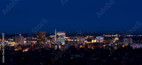 City of Boise skyline at night