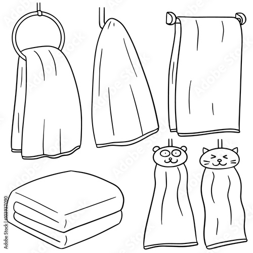 vector set of hand towel