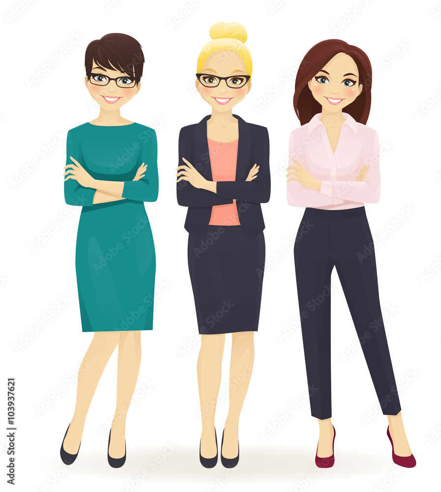 Three elegant business women in different poses Three elegant business women in different poses