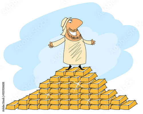 Arab man and gold ingots