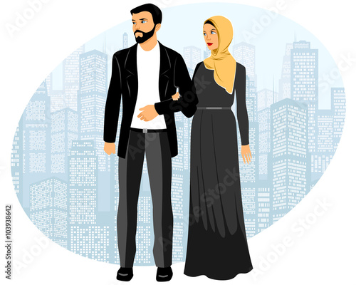 Young muslim couple