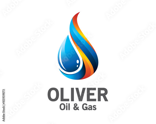 3D oil and gas logo design. Colorful 3D oil and gas logo vector