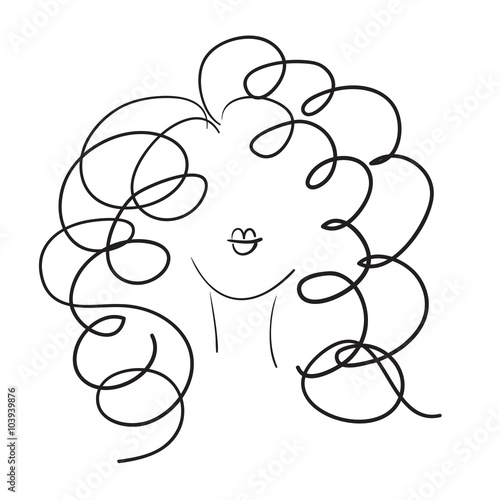 Hand drawn model woman vector icon illustration .