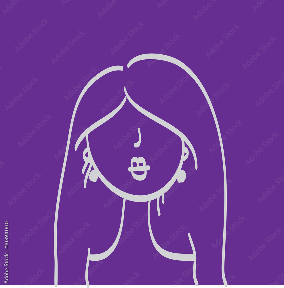 Hand drawn model woman vector icon illustration . Hand drawn model woman vector icon illustration .