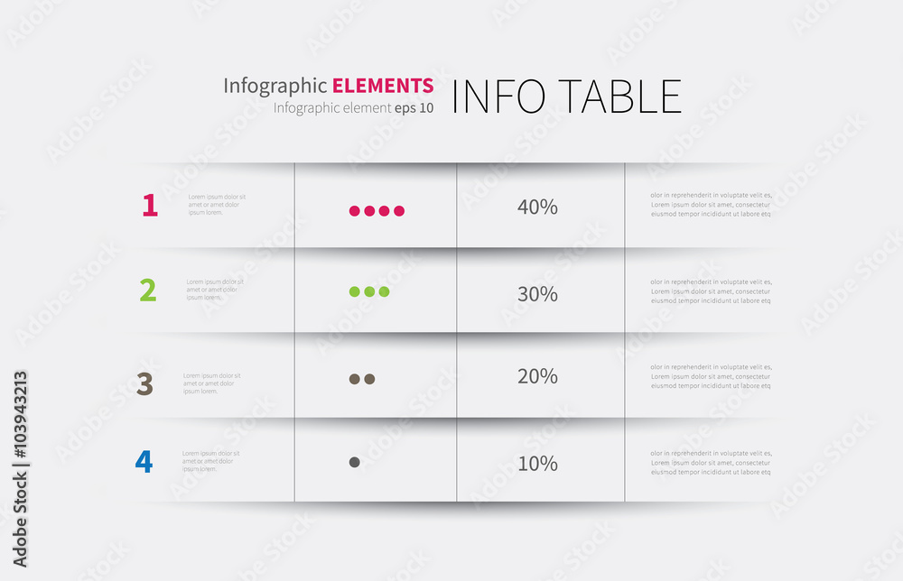 infographics table background / modern infographics template, options, steps, rows, column, graph