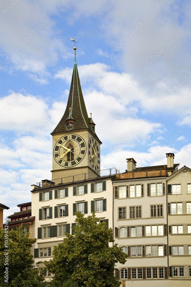 Church of St. Peter in Lindenhof Quarter. Zurich. Switzerland Church of St. Peter in Lindenhof Quarter. Zurich. Switzerland