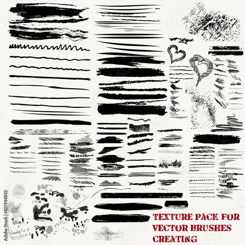 Vector pack strokes and textures for digital brushes design