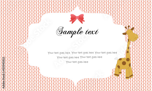 Cute girl giraffe frame