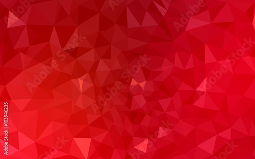 Red polygonal design pattern, which consist of triangles and gradient in origami style.