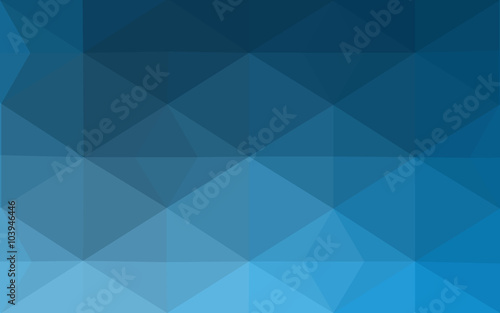 Blue polygonal design pattern, which consist of triangles and gradient in origami style.