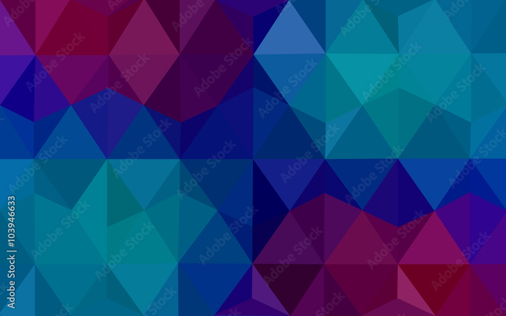Fototapeta premium Multicolor blue, red polygonal design pattern, which consist of triangles and gradient in origami style.