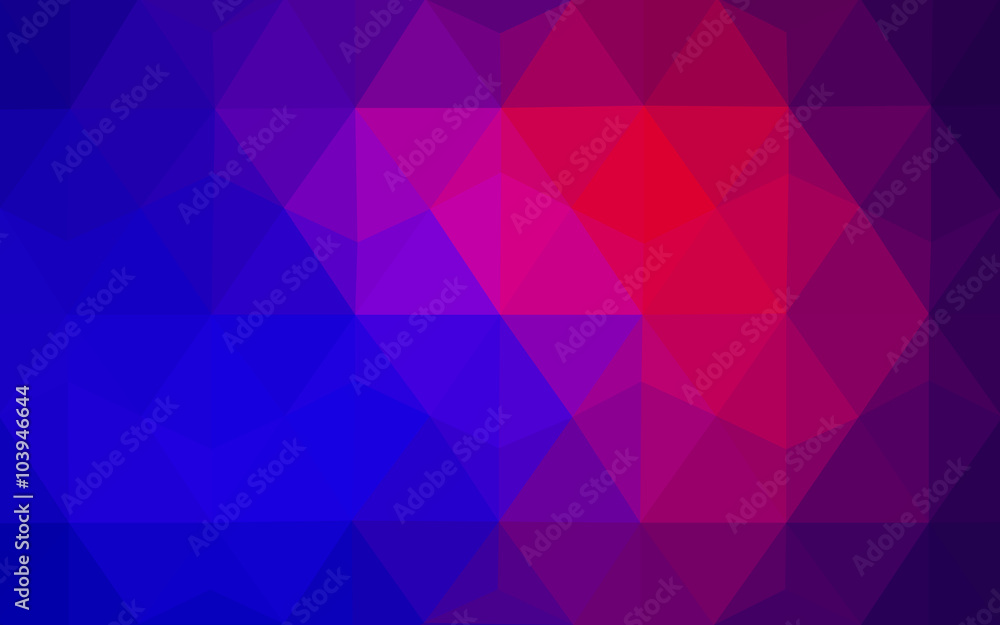 Multicolor blue, red polygonal design pattern, which consist of triangles and gradient in origami style. Multicolor blue, red polygonal design pattern, which consist of triangles and gradient in origami style.