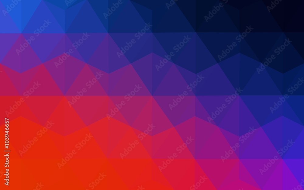 Obraz premium Multicolor blue, red polygonal design pattern, which consist of triangles and gradient in origami style.