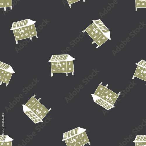 English cottages pattern in vector.