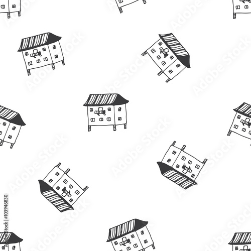 English cottages pattern in vector.
