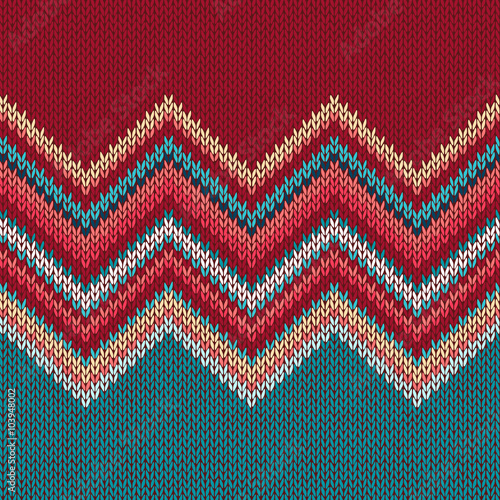 Seamless knitting pattern with wave ornament