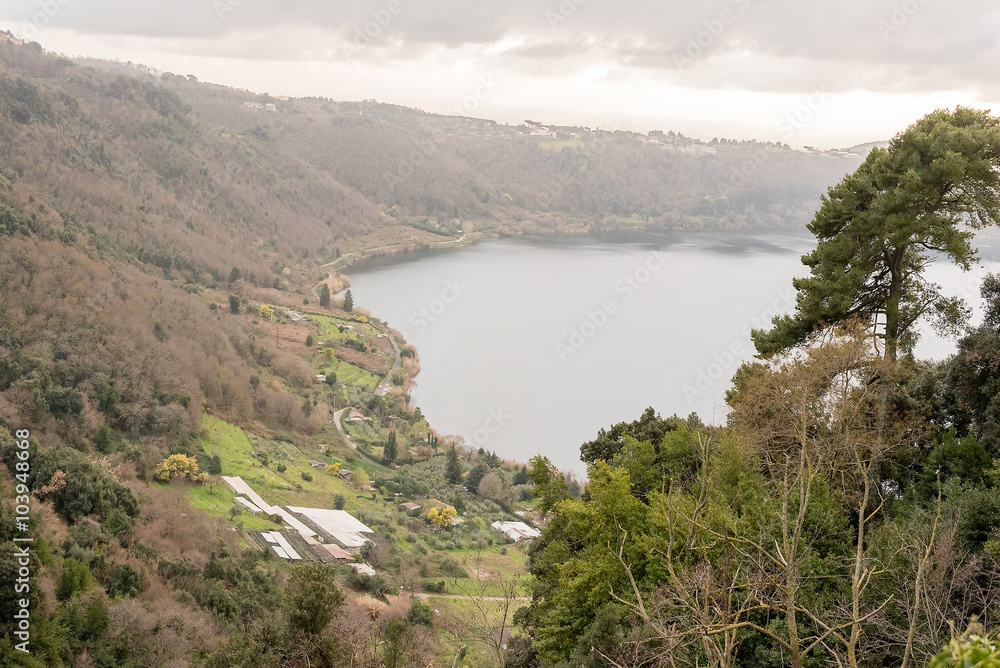 Lake Nemi on the Alban Hills, Italy
