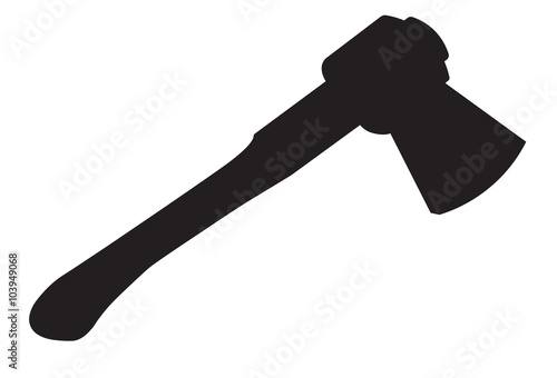 Vector  illustration of Ax with a wooden handle