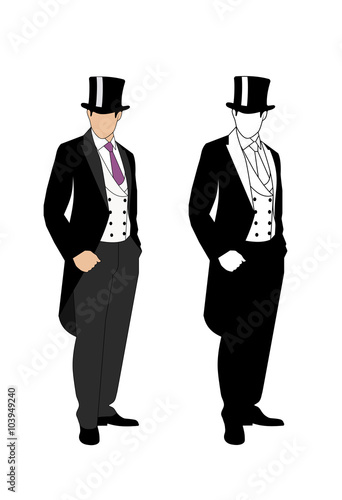 silhouette of a gentleman in a tuxedo