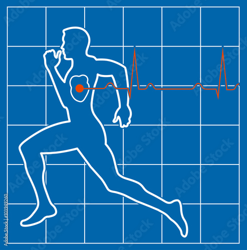 running man symbol cardiovascular medicine 