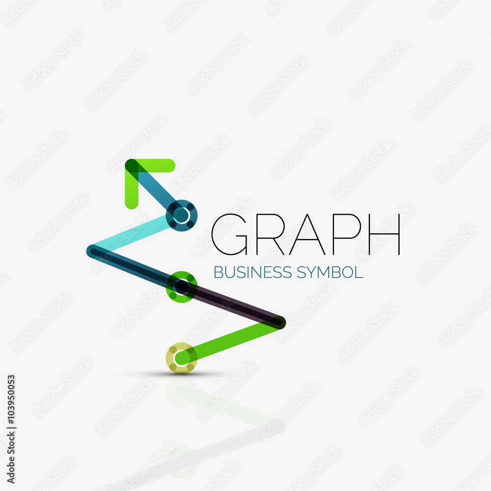 Abstract logo idea, linear chart or graph business icon. Creative ...
