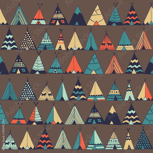 Teepee native american summer tent illustration.