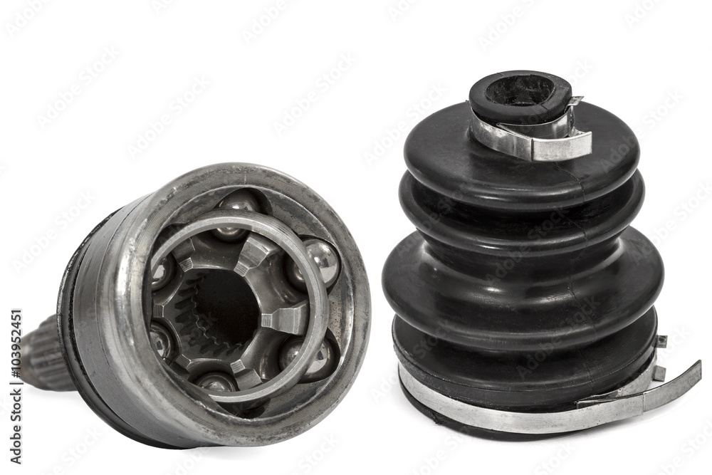 Anther and hinge of the wheel car, isolated on white background Anther and hinge of the wheel car, isolated on white background