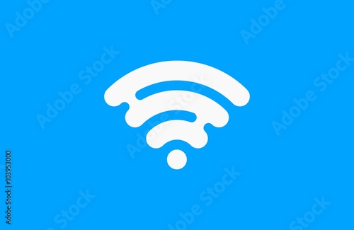 Wi-Fi network icon. Blue Logo. Creative logo design.