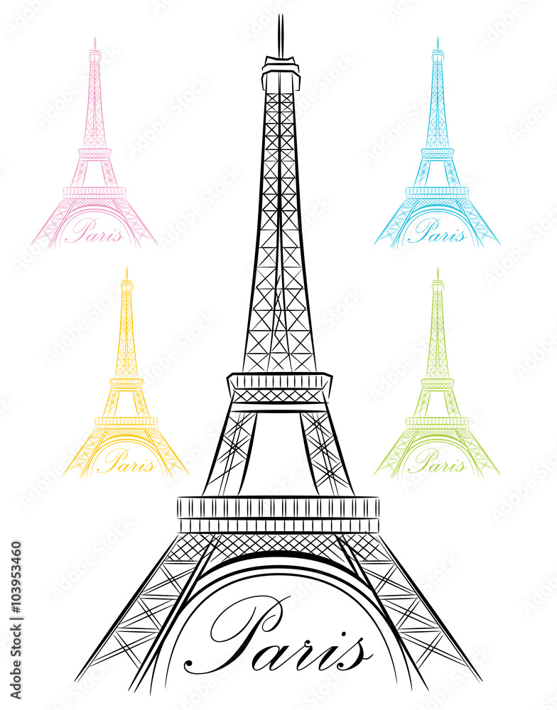 Obraz premium Fancy Paris Eiffel Tower Icon