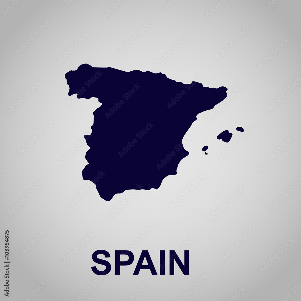 Map of Spain, vector illustration
