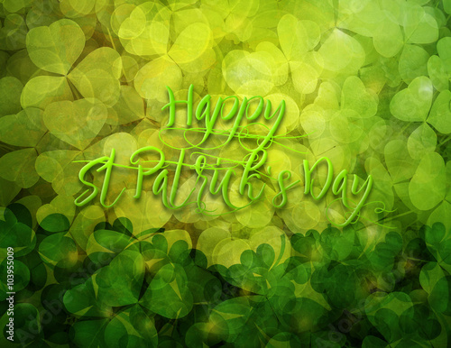 Shamrock Leaves Background Greeting Card Illustration