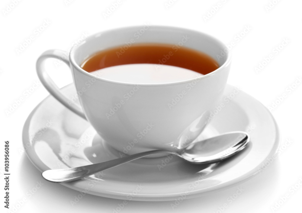 Porcelain cup of tea isolated on white background Porcelain cup of tea isolated on white background
